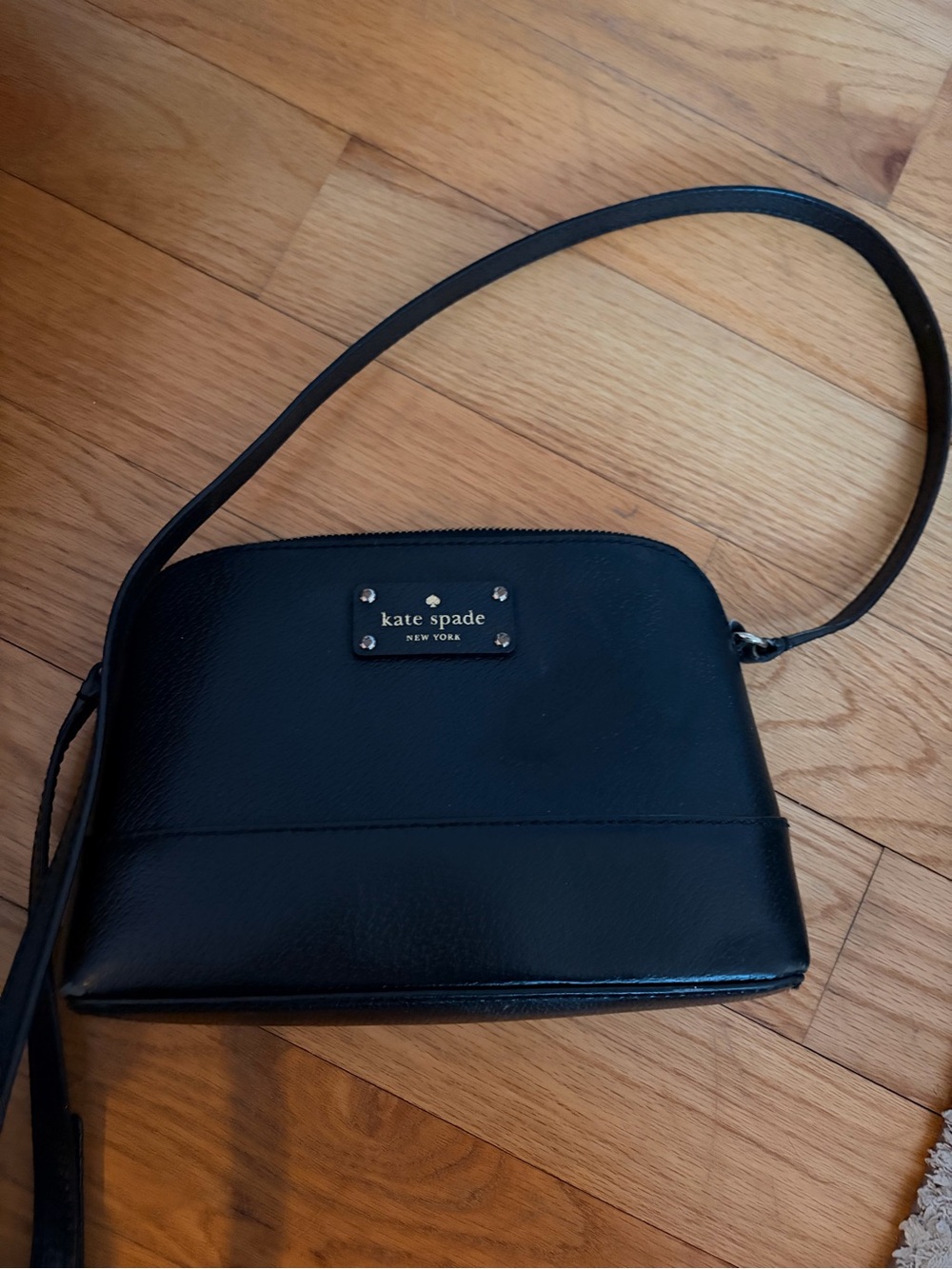 kate spade Black Leather Dome Crossbody Bag